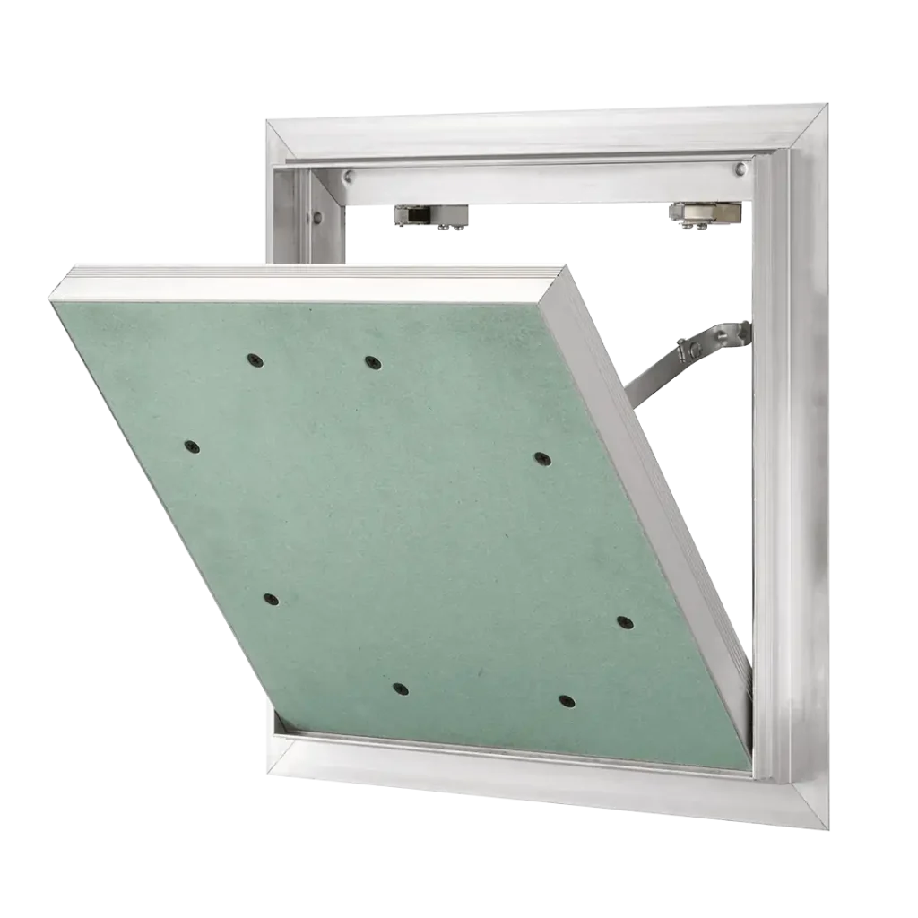 Inspectieluik Alu Quattro van aluminium, luchtdicht, slagregendicht en rookdicht, 200×200 tot 600×600 mm