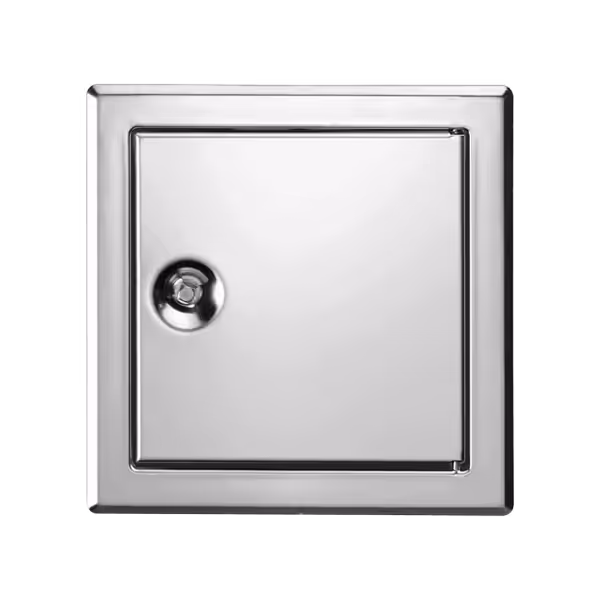 Inspectieluik Tempo Softline van gepolijst RVS, vierkantsleutel, 200×200 tot 600×600 mm