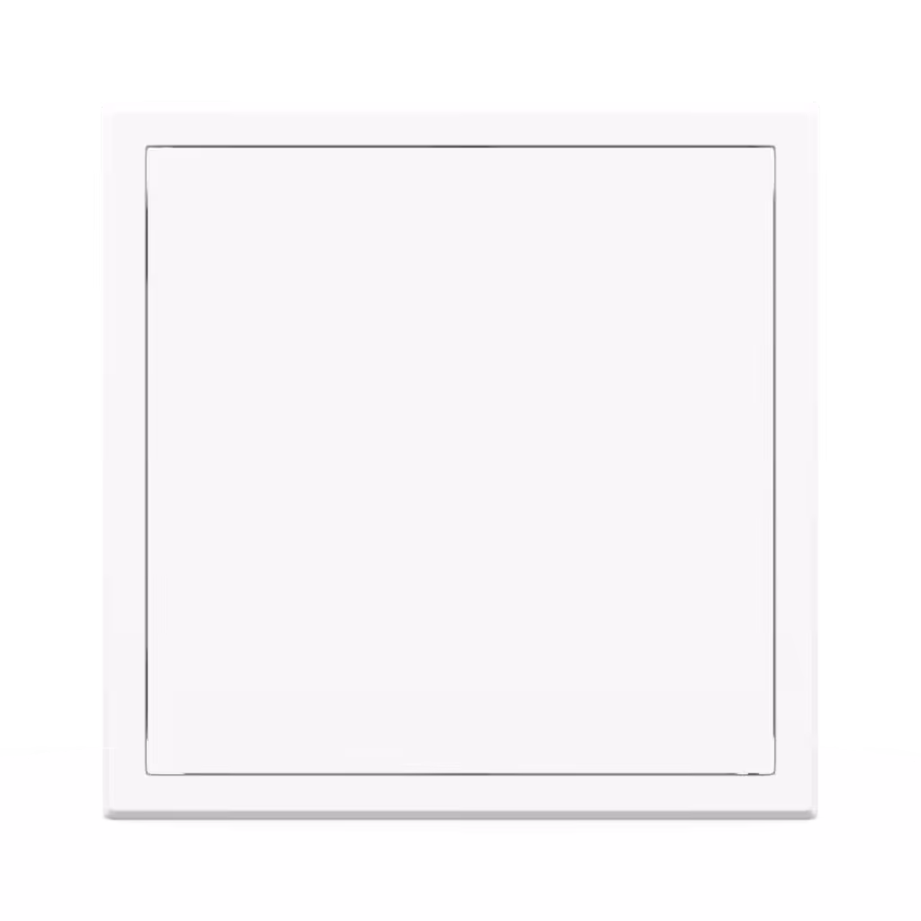 Stalen inspectieluik Tempo Softline, wit, push-to-open, gladde deur zonder zichtbare vergrendeling, 150×150 tot 1300×1400 mm